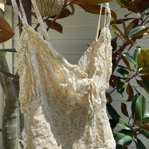 Intimately by Free People cream colored ditsy floral bodysuit - Picture 2 of 4